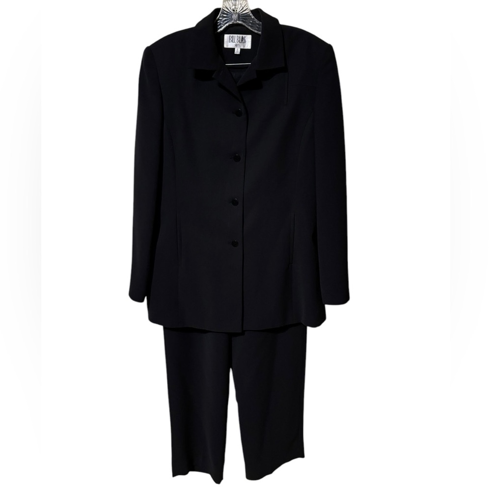 Vintage Lined Bill Blass Black Pant Suit Size 12 EUC